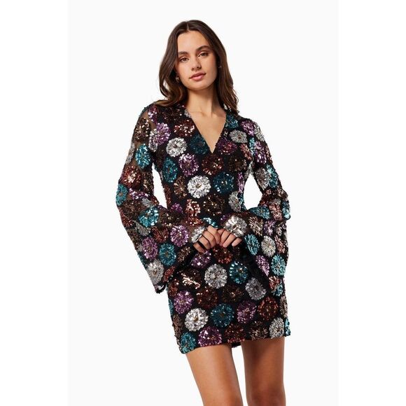 Elliatt VULNERABLE DRESS MULTI Mini Dress  cocktail party size S NWT - Picture 1 of 9